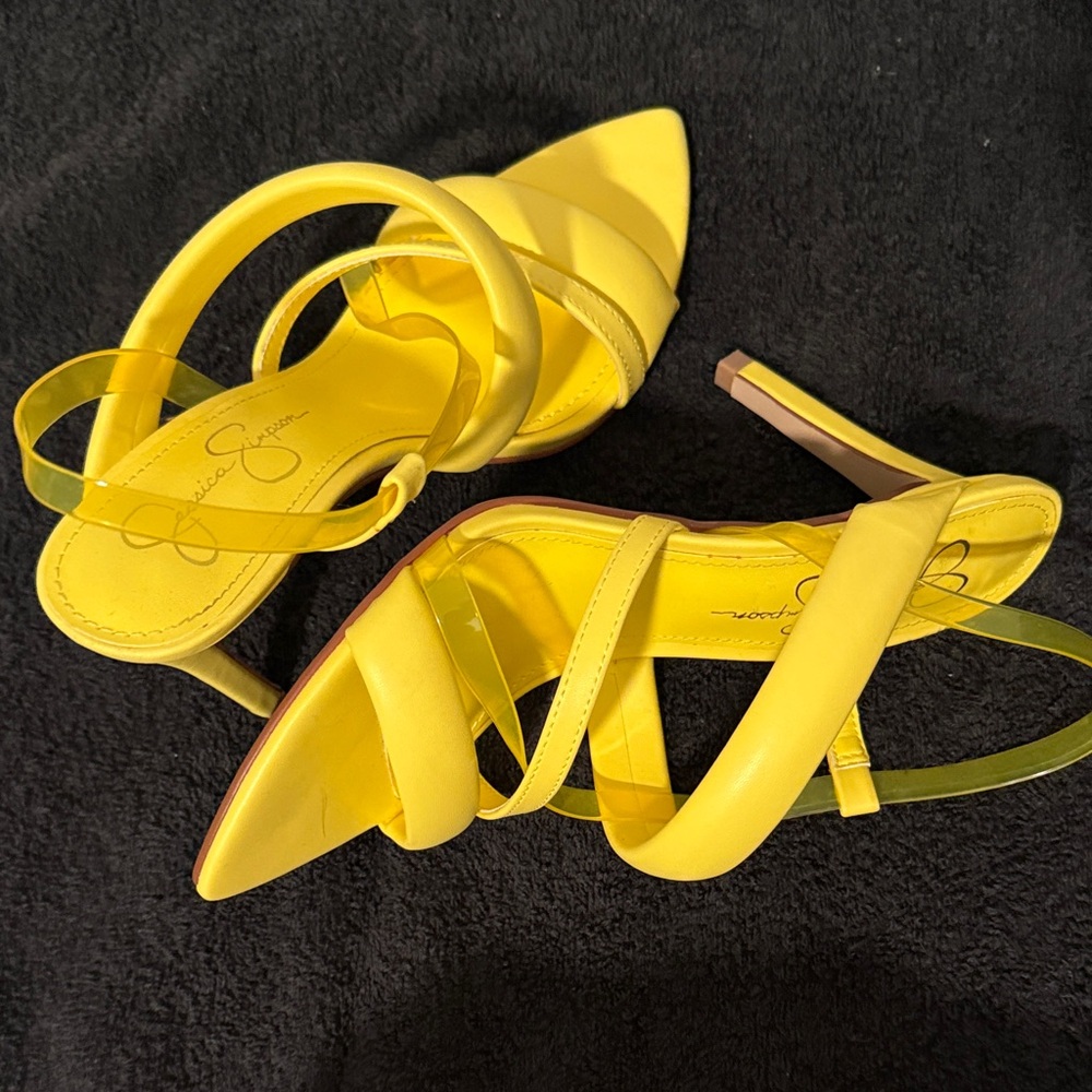 Jessica Simpson Bright Yellow Strappy Heels